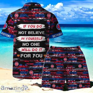 Detroit Pistons Team Logo Pattern Vintage Hawaiian Shirt And Short Product Photo 2