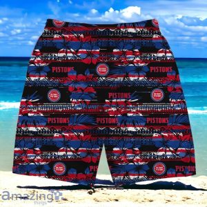 Detroit Pistons Team Logo Pattern Vintage Hawaiian Shirt And Short Product Photo 4