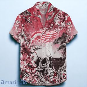Detroit Red Wings NHL Hawaiian Shirt Tropical Skull Design For Men Women Product Photo 1