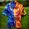 Dragon Half Blue Half Red Fire Hawaiian Shirt Style Gift