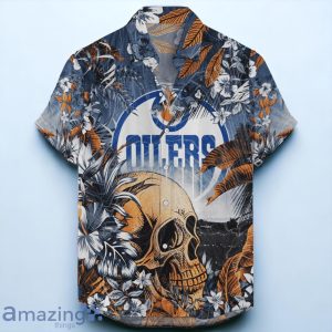 Edmonton Oilers NHL Hawaiian Shirt Tropical Skull Design For Men Women Product Photo 1
