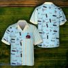 Elvis Presley Beige Pattern Symbol Blue Hawaiian Shirt Style Gift