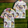 Elvis Presley Colorful Pattern With Lyrics White Hawaiian Shirt Style Gift