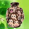 Emoji Monkey Pattern 3D Hoodie Best Gift For Men And Women