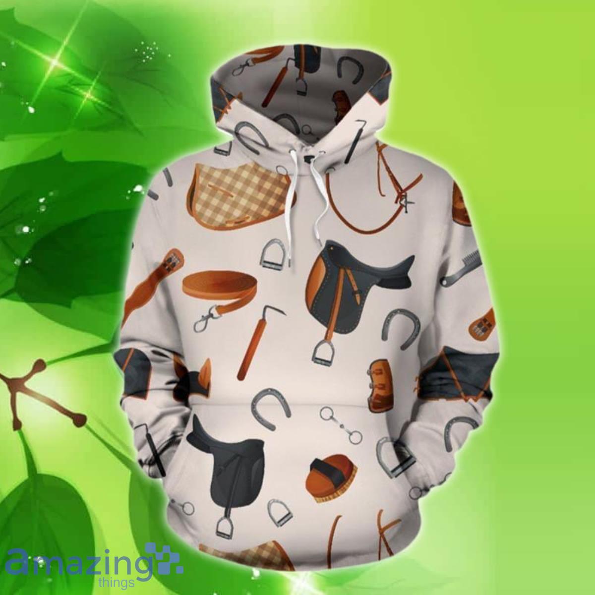 Equestrian Equipment Pattern 3D Hoodie Best Gift For Men And Women image Equestrian Equipment Pattern 3D Hoodie Best Gift For Men And Women Product Photo 1