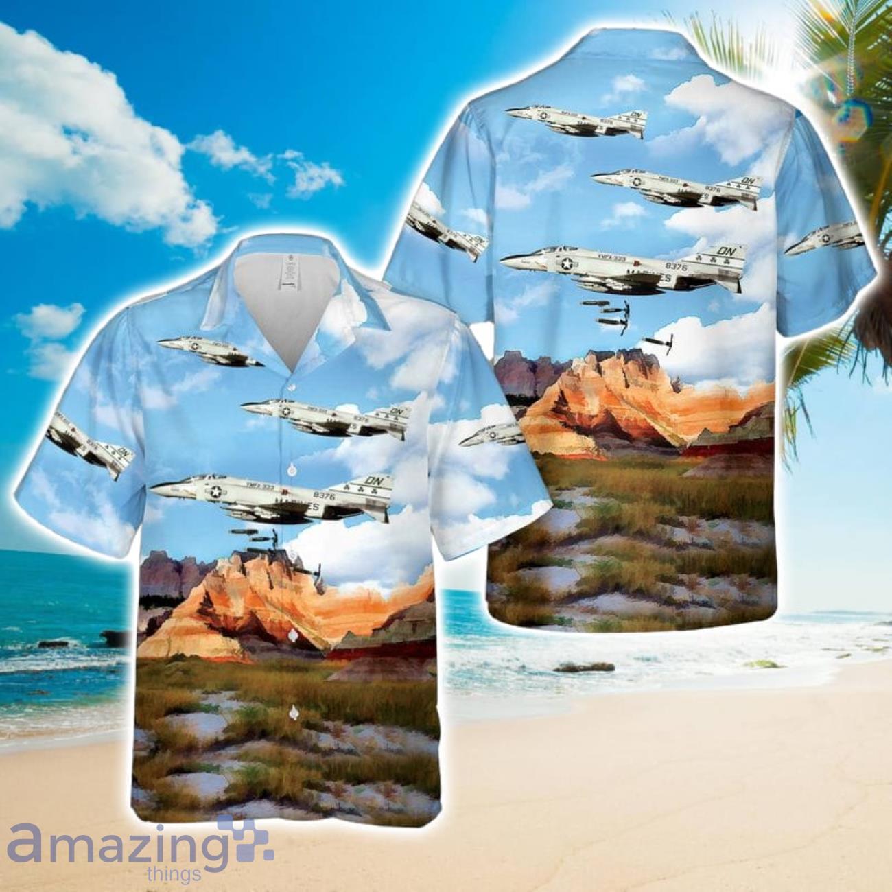 F 4 Phantom USMC VMFA 333 Summer Gift 3D Hawaiian Shirt image F-4 Phantom USMC VMFA-333 Summer Gift 3D Hawaiian Shirt Product Photo 1