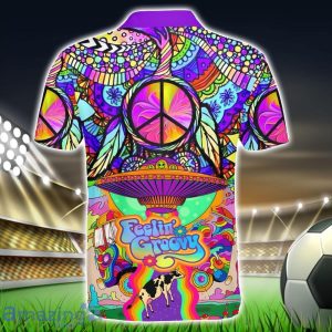 Feelin Groovy Hippie Polo Shirt Hippie Designs Polo Shirt Gift For Golf Lover Product Photo 2