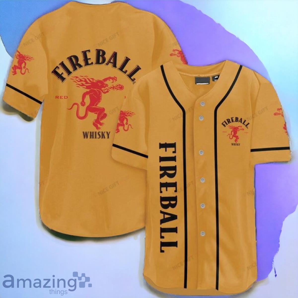 Fireball Whisky Jersey Baseball Shirt Style Gift Shirt image Fireball Whisky Jersey Baseball Shirt Style Gift Shirt Product Photo 1