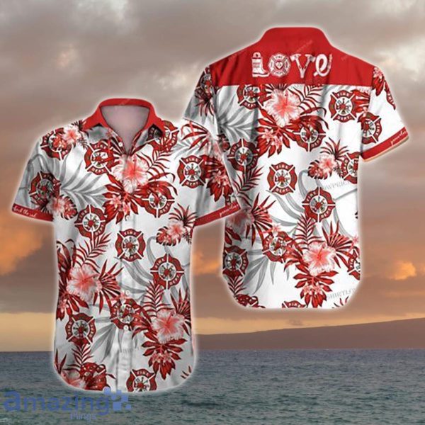 Firefighter Love Red Hawaiian Shirt Style Gift For Men And Women Product Photo 1