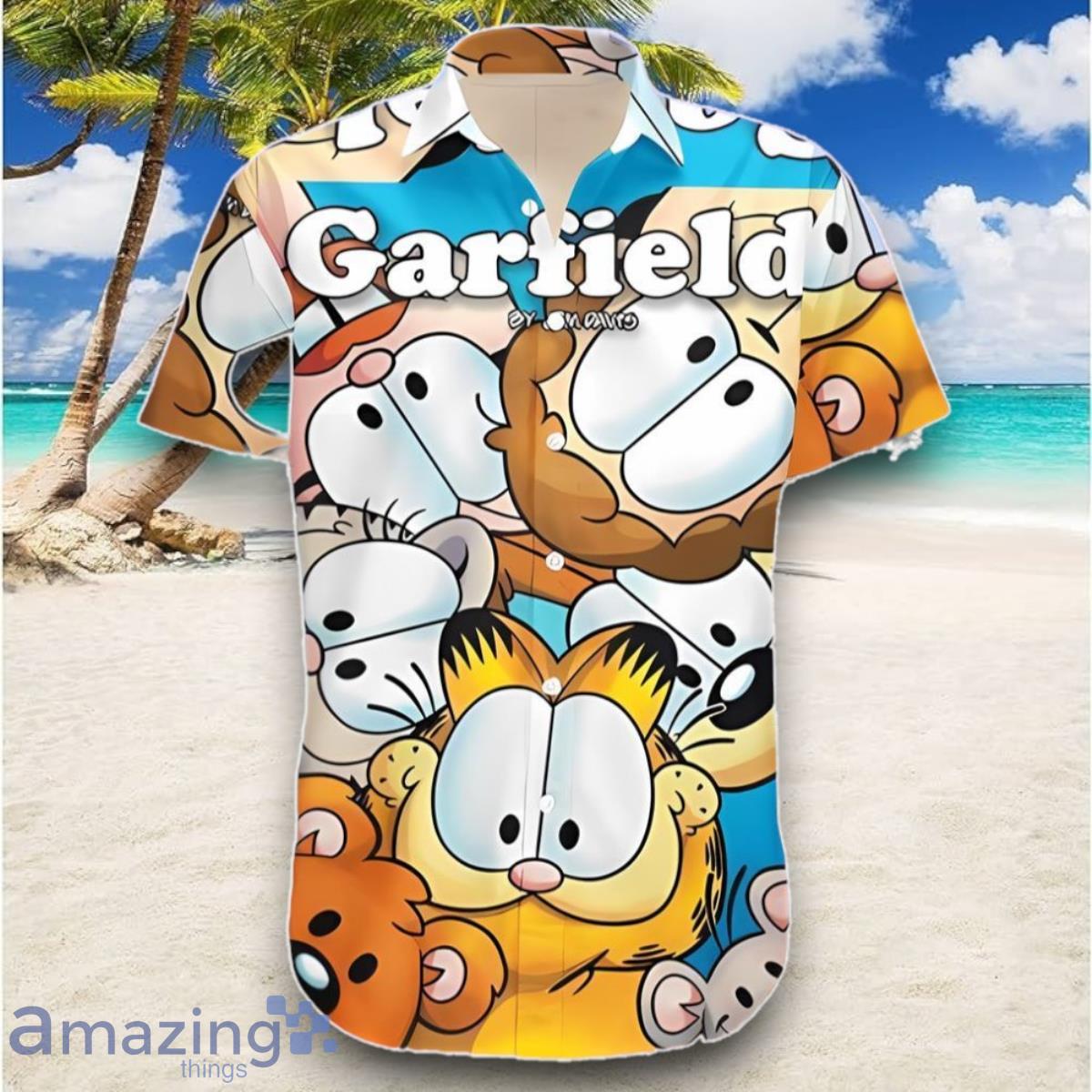 Garfield Cat Trendy Hawaiian Shirt Special Gift image Garfield Cat Trendy Hawaiian Shirt Special Gift Product Photo 1