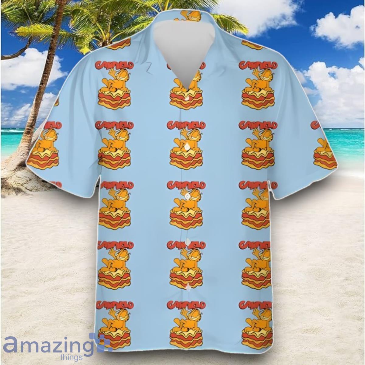 Garfield Lasagna Slice Garfield Pose Classic Hawaiian Shirt Special Gift image Garfield Lasagna Slice Garfield Pose Classic Hawaiian Shirt Special Gift Product Photo 1