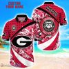 Georgia Bulldogs Custom Name Floral Hawaiian Shirt Summer Beach Shirt For Fans