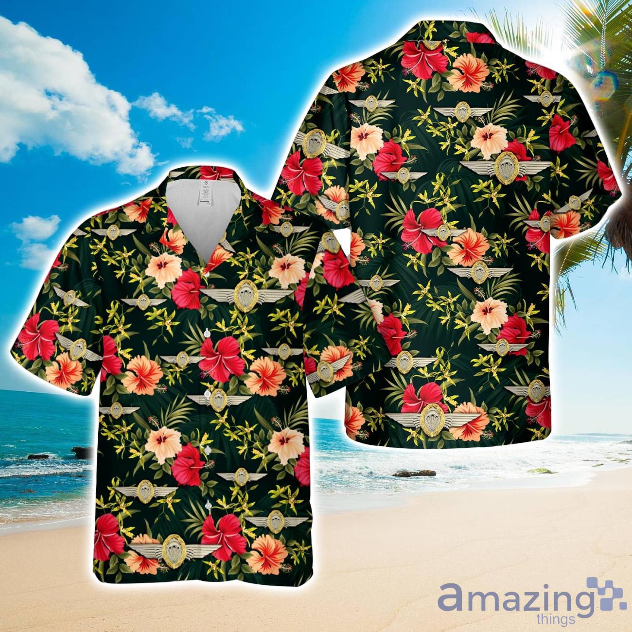 German Jump Wings (Gold Wreath) 3D Full Printed Hawaiian Shirt Beach Gift Shirt image German Jump Wings (Gold Wreath) 3D Full Printed Hawaiian Shirt Beach Gift Shirt Product Photo 1
