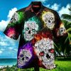Glowing Cat Skull All Over Printed Hawaiian Shirt Impressive Gift