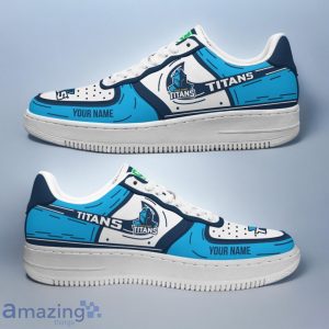 Gold Coast Titans NRL Air Force Shoes Sneaker Gift For Fans Custom Name Product Photo 1