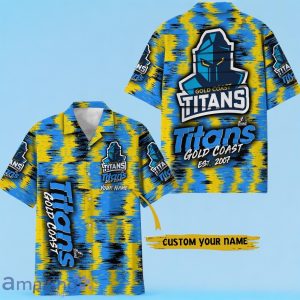 Gold Coast Titans NRL Hawaiian Shirt Special Design Custom Name Product Photo 1