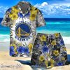 Golden State Warriors National Basketball Association Hawaiian Shirt And Short Floral Pattern