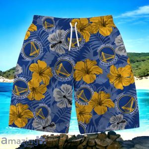 Golden State Warriors NBA Team Logo Hawaiian Shirt And Short Vintage Pattern Product Photo 3