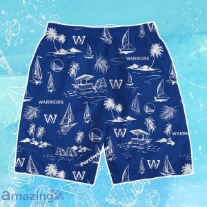 Golden State Warriors Team Logo Beach Vibes Pattern Hawaiian Shirt & Short Product Photo 4
