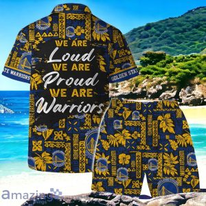 Golden State Warriors Team Logo Pattern Classic Hawaiian Shirt And Short Product Photo 2