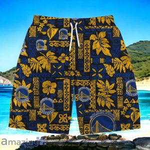 Golden State Warriors Team Logo Pattern Classic Hawaiian Shirt And Short Product Photo 3