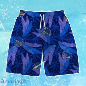 Golden State Warriors Team Logo Pattern Leaves Vintage Art Hawaiian Shirt & Short image Golden State Warriors Team Logo Pattern Leaves Vintage Art Hawaiian Shirt & Short Product Photo 3