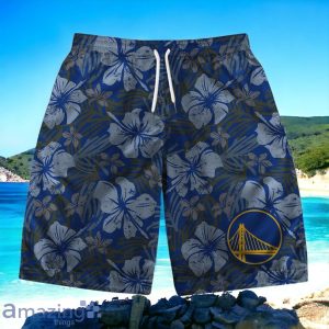 Golden State Warriors Team Logo Pattern Retro Hawaiian Shirt And Short Product Photo 3