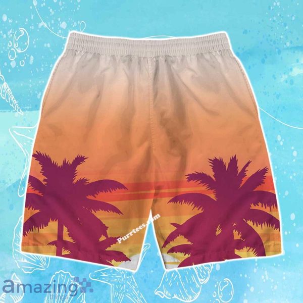 Golden State Warriors Team Logo Pattern Sunset Tropical Hawaiian Shirt & Short Product Photo 4