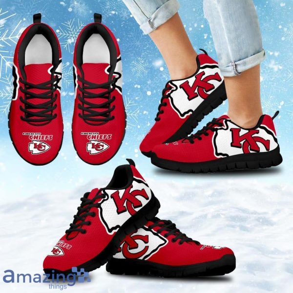 Gorgeous Logo Kansas City Chiefs Sneakers Shoes Gift For Big Fans Product Photo 1