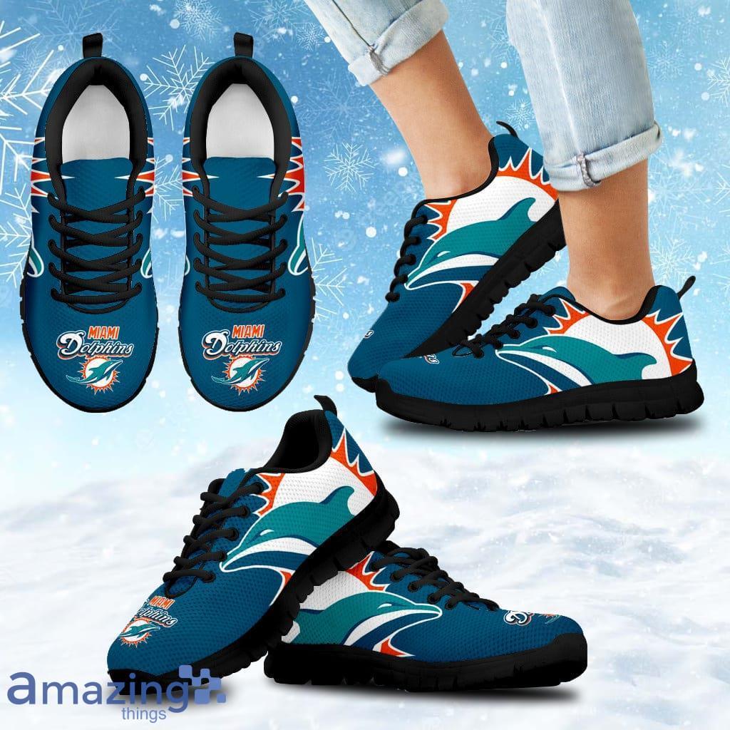 Gorgeous Logo Miami Dolphins Sneakers Shoes Gift For Big Fans image Gorgeous Logo Miami Dolphins Sneakers Shoes Gift For Big Fans Product Photo 1