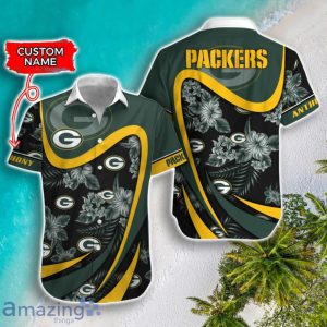Green Bay Packers NFL Floral Hawaiian Shirt And Shorts Custom Name Casual Comfort Combo For Fans Product Photo 2