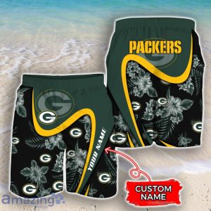 Green Bay Packers NFL Floral Hawaiian Shirt And Shorts Custom Name Casual Comfort Combo For Fans Product Photo 3