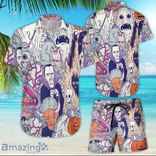 Halloween Ghost Print Hawaiian Hawaii Shirt Product Photo 1