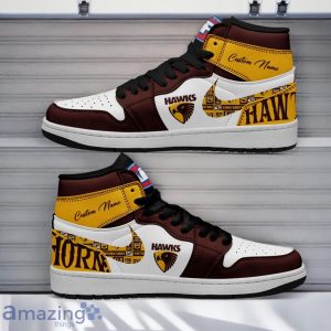 Hawthorn Hawks AFL Air Jordan Hightop Shoes Custom Name Gift For Fans Product Photo 1