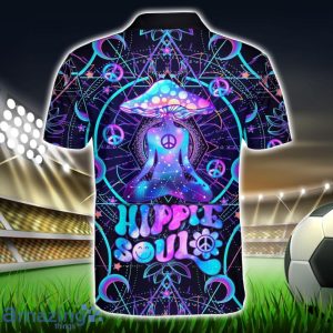 Hippie Soul Peace Mushroom Print Polo Shirt Hippie Designs Polo Shirt Gift For Golf Lover Product Photo 2