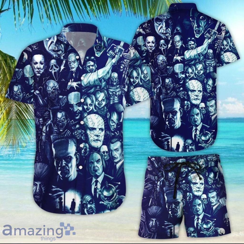 Horror Movie Character Hawaiian Shirt Funny Halloween image Horror Movie Character Hawaiian Shirt Funny Halloween Product Photo 1