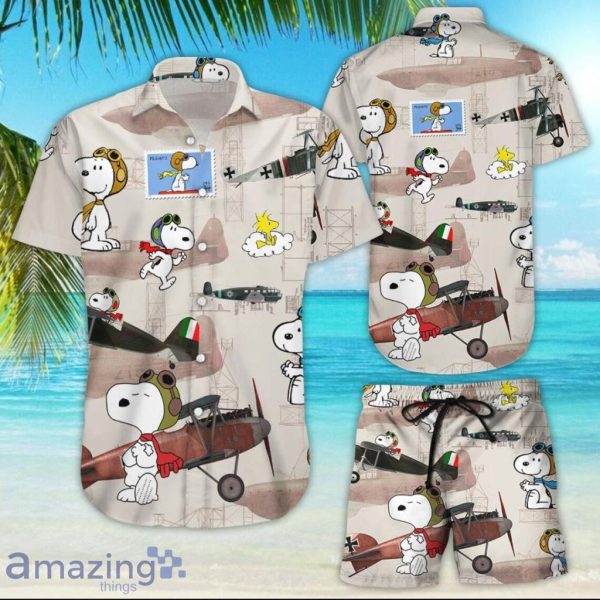 Hot Plane And Snoopy Vintage Hawaiian Shirt Product Photo 1