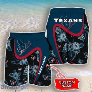 Houston Texans NFL Floral Hawaiian Shirt And Shorts Custom Name Casual Comfort Combo For Fans Product Photo 3