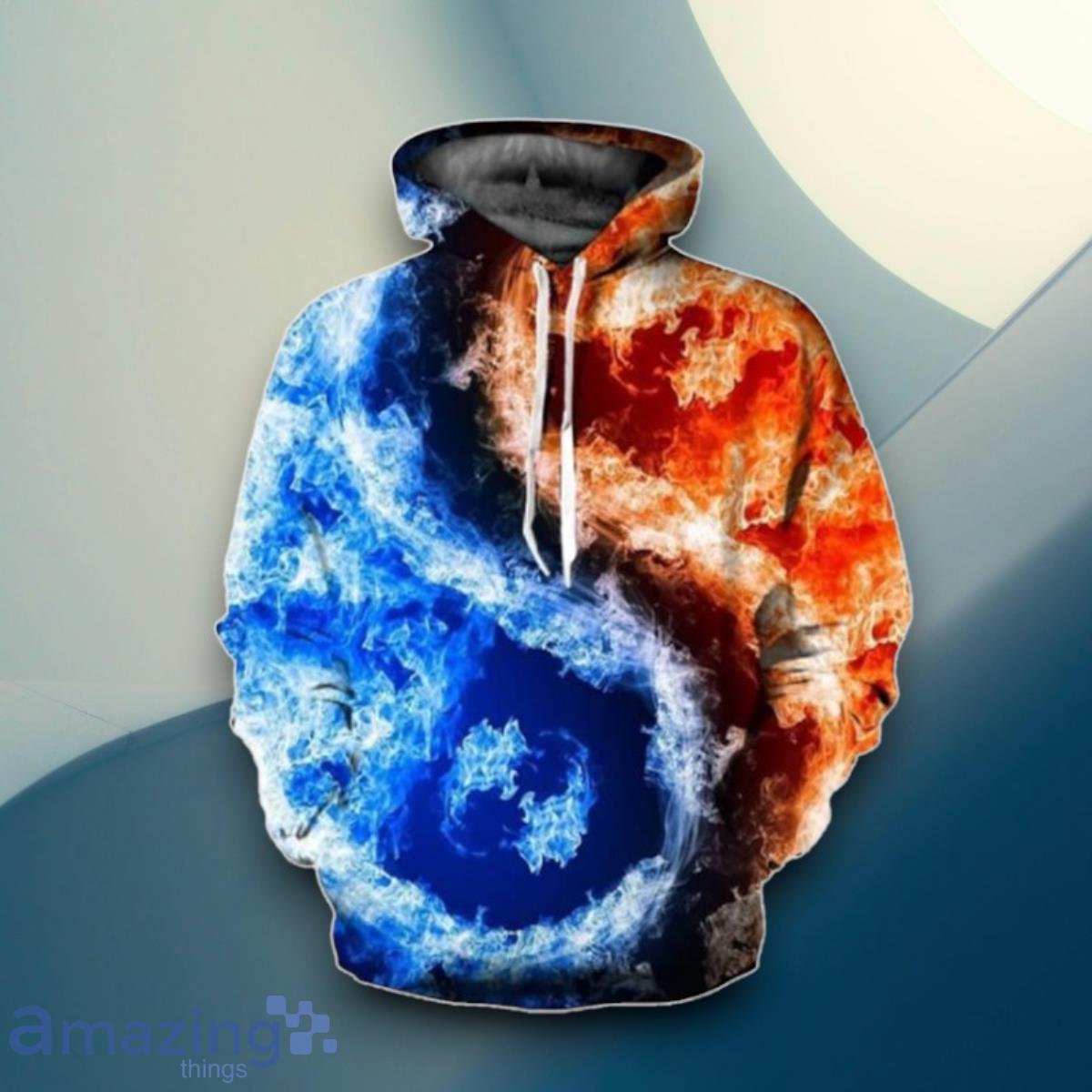 Ice And Fire 3D Hoodie Unique Gift image Ice And Fire 3D Hoodie Unique Gift Product Photo 1