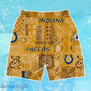 Indiana Pacers Team Logo Tropical Pattern Hawaiian Shirt & Short Product Photo 4