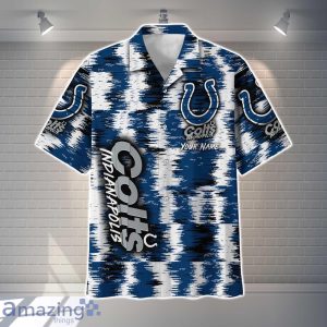 Indianapolis Colts NFL Hawaiian Shirt Vintage Custom Name For Fans image Indianapolis Colts NFL Hawaiian Shirt Vintage Custom Name For Fans Product Photo 2