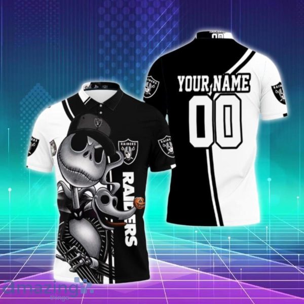Jack Skellington Las Vegas Raiders Custom Name & Number Polo Shirts Special Gift For Men And Women Product Photo 1