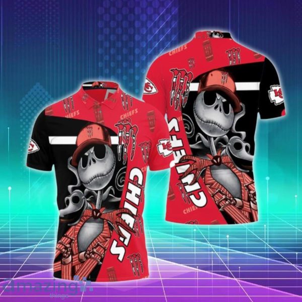 Jack Skellington Monster Energy Logo Printed Kansas City Chief For Fan Polo Shirts Special Gift Product Photo 1