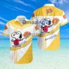 Johrry Rockets Logo Snoopy Pattern Tropical Button Down Hawaiian Shirt