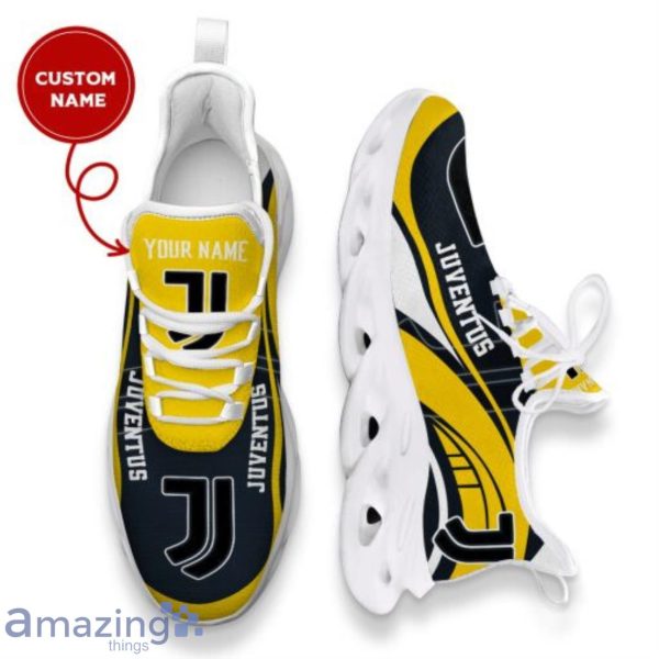 Juventus FC Yellow Black Custom Name Max Soul Shoes Leading The Trend Of Sport Sneakers Product Photo 2