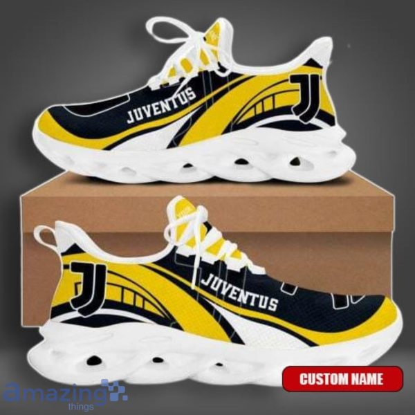 Juventus FC Yellow Black Custom Name Max Soul Shoes Leading The Trend Of Sport Sneakers Product Photo 1