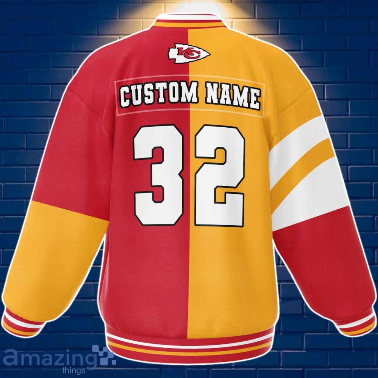 Kansas City Chiefs Baseball Jacket Custom Number & Name Youth Style For Fans image Kansas City Chiefs Baseball Jacket Custom Number & Name Youth Style For Fans Product Photo 2