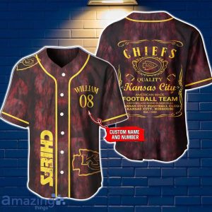 Kansas City Chiefs NFL Jersey Baseball Shirt Exclusive Custom Number & Name Gift For Fans Product Photo 1