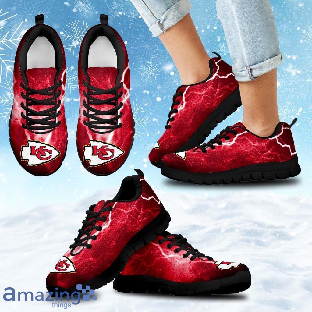 Kansas City Chiefs Thunder Power Sneakers Shoes Gift For Big Fans image Kansas City Chiefs Thunder Power Sneakers Shoes Gift For Big Fans Product Photo 1