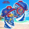 Kansas Jayhawks Custom Name Floral Hawaiian Shirt Summer Beach Shirt For Fans